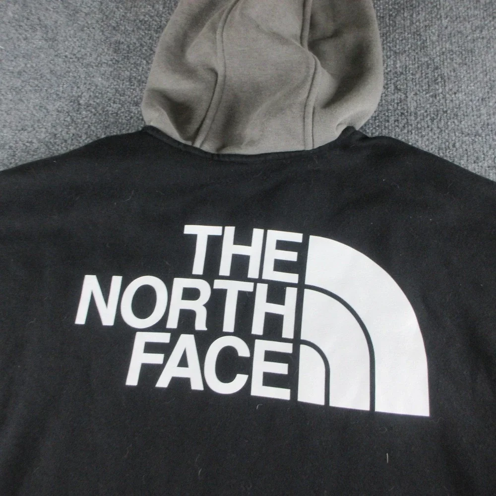 The North Face Hoodie Mens XL Black Fleece Full Zip Logo Pockets Sweatshirt